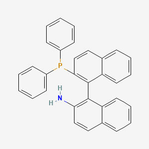 Chemical structure of (S)-2'-(Diphenylphosphino)-[1,1'-binaphthalen]-2-amine