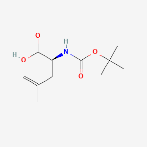 Chemical structure of (S)-2-(Boc-amino)-4-methyl-4-pentenoic acid