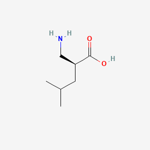 Chemical structure of (S)-2-(Aminomethyl)-4-methylpentanoic acid