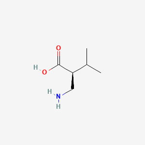 Chemical structure of (S)-2-(Aminomethyl)-3-methylbutanoic acid