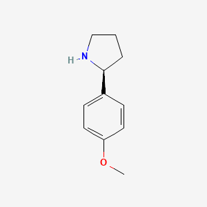 Chemical structure of (S)-2-(4-Methoxyphenyl)pyrrolidine