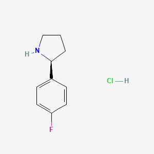 Chemical structure of (S)-2-(4-Fluorophenyl)pyrrolidine hydrochloride