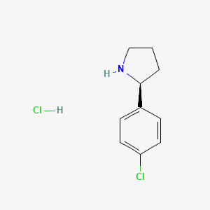 Chemical structure of (S)-2-(4-Chlorophenyl)pyrrolidine hydrochloride