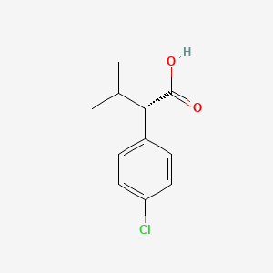 Chemical structure of (S)-2-(4-Chlorophenyl)-3-methylbutanoic acid