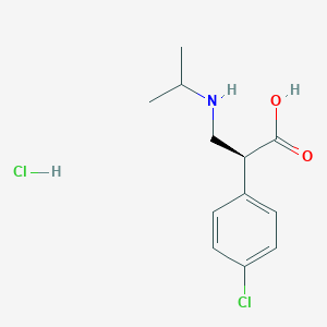 Chemical structure of (S)-2-(4-Chlorophenyl)-3-(isopropylamino)propanoic acid hydrochloride