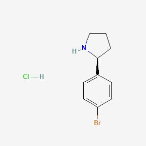 Chemical structure of (S)-2-(4-Bromophenyl)pyrrolidine hydrochloride