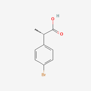 Chemical structure of (S)-2-(4-Bromophenyl)propanoic acid