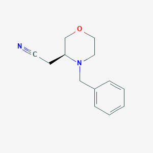 Chemical structure of (S)-4-Benzyl-3-cyanomethylmorpholine