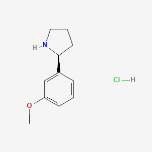 Chemical structure of (S)-2-(3-Methoxyphenyl)pyrrolidine hydrochloride