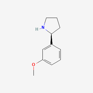 Chemical structure of (S)-2-(3-Methoxyphenyl)pyrrolidine