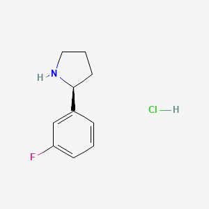 Chemical structure of (S)-2-(3-Fluorophenyl)pyrrolidine hydrochloride