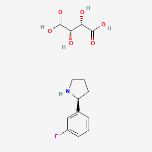Chemical structure of (S)-2-(3-Fluorophenyl)pyrrolidine D-Tartrate