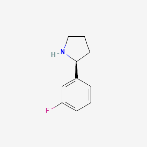Chemical structure of (S)-2-(3-Fluorophenyl)pyrrolidine