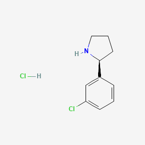 Chemical structure of (S)-2-(3-Chlorophenyl)pyrrolidine hydrochloride