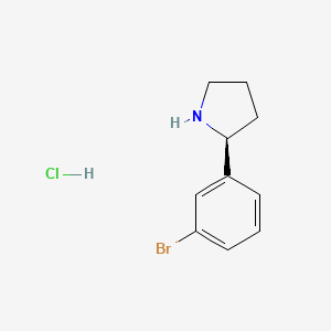 Chemical structure of (2S)-2-(3-Bromophenyl)pyrrolidine hcl
