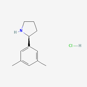 Chemical structure of (S)-2-(3,5-Dimethylphenyl)pyrrolidine hydrochloride