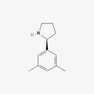 Chemical structure of (S)-2-(3,5-Dimethylphenyl)pyrrolidine
