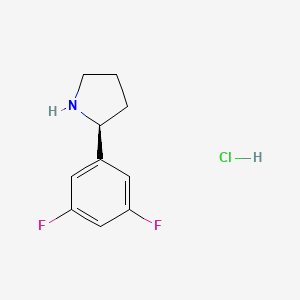 Chemical structure of (S)-2-(3,5-Difluorophenyl)pyrrolidine hydrochloride