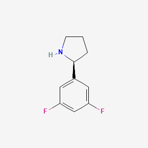 Chemical structure of (S)-2-(3,5-Difluorophenyl)pyrrolidine
