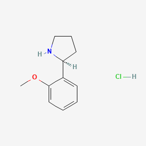 Chemical structure of (S)-2-(2-Methoxyphenyl)pyrrolidine hydrochloride