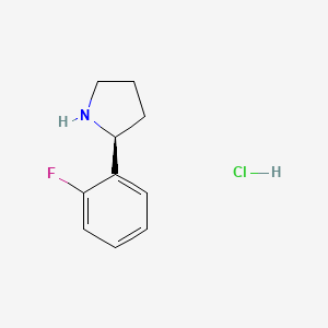 Chemical structure of (S)-2-(2-Fluorophenyl)pyrrolidine hydrochloride
