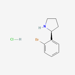 Chemical structure of (S)-2-(2-Bromophenyl)pyrrolidine hydrochloride