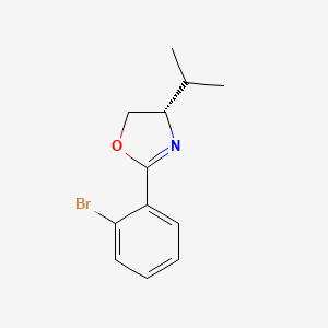Chemical structure of (S)-2-(2-BROMOPHENYL)-4-ISOPROPYL-4,5-DIHYDROOXAZOLE