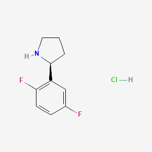 Chemical structure of (S)-2-(2,5-Difluorophenyl)pyrrolidine hydrochloride