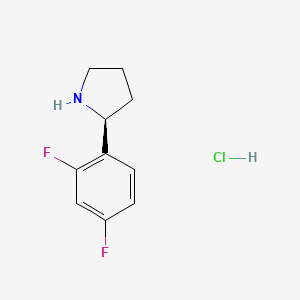 Chemical structure of (S)-2-(2,4-Difluorophenyl)pyrrolidine hydrochloride