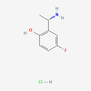 Chemical structure of (S)-2-(1-Aminoethyl)-4-fluorophenol hydrochloride