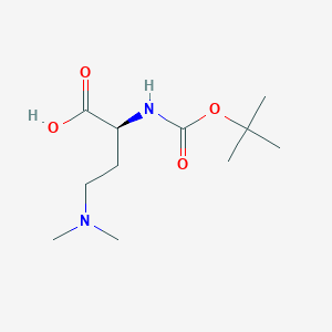 Chemical structure of (S)-2-((tert-Butoxycarbonyl)amino)-4-(dimethylamino)butanoic acid