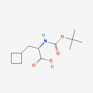 Chemical structure of (S)-2-((tert-Butoxycarbonyl)amino)-3-cyclobutylpropanoic acid