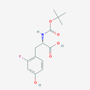 Chemical structure of N-Boc-2-fluoro-D-tyrosine