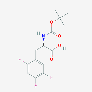 Chemical structure of (S)-2-((tert-Butoxycarbonyl)amino)-3-(2,4,5-trifluorophenyl)propanoic acid