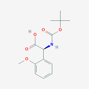 Chemical structure of (S)-2-((tert-Butoxycarbonyl)amino)-2-(2-methoxyphenyl)acetic acid