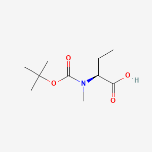 Chemical structure of (S)-2-((tert-Butoxycarbonyl)(methyl)amino)butanoic acid