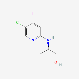Chemical structure of (S)-2-((5-Chloro-4-iodopyridin-2-yl)amino)propan-1-ol