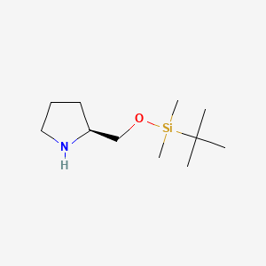 Chemical structure of (S)-2-(((tert-Butyldimethylsilyl)oxy)methyl)pyrrolidine