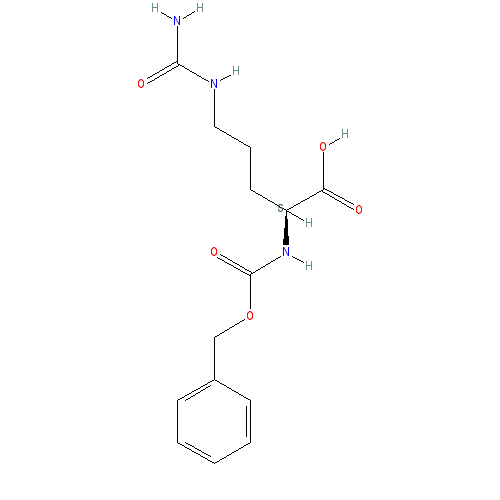 Chemical structure of (S)-2-(((Benzyloxy)carbonyl)amino)-5-ureidopentanoic acid
