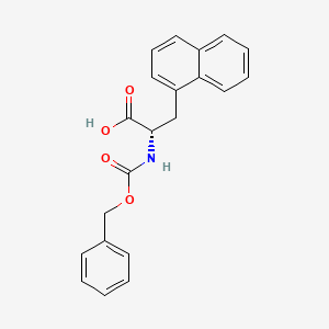 Chemical structure of (S)-2-(((Benzyloxy)carbonyl)amino)-3-(naphthalen-1-yl)propanoic acid