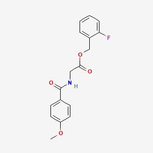 Chemical structure of (S)-2-(((Benzyloxy)carbonyl)amino)-3-(2-fluorophenyl)propanoic acid
