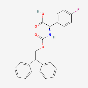 Chemical structure of Fmoc-4-fluoro-l-phenylglycine
