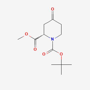 Chemical structure of (S)-1-t-Butyl 2-methyl 4-oxopiperidine-1,2-dicarboxylate