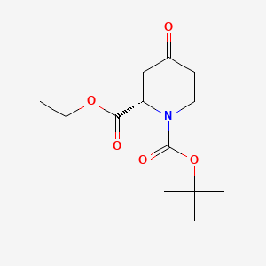 Chemical structure of (S)-1-tert-Butyl 2-ethyl 4-oxopiperidine-1,2-dicarboxylate