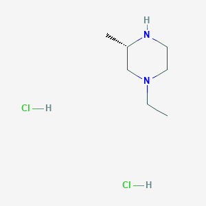 Chemical structure of (S)-1-Ethyl-3-methyl-piperazine dihydrochloride