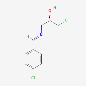 Chemical structure of (S)-1-chloro-3-((4-chlorobenzylidene)amino)propan-2-ol