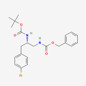 Chemical structure of (S)-1-Cbz-amino-2-Boc-amino-3-(4-Br-phenyl)-propane