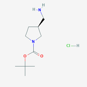 Chemical structure of (S)-1-Boc-3-Aminomethylpyrrolidine hydrochloride