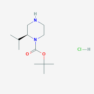 Chemical structure of (S)-1-BOc-2-isopropyl-piperazine hcl
