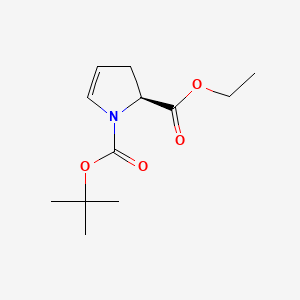 Chemical structure of (S)-1-Boc-2,3-dihydro-2-pyrrolecarboxylic Acid